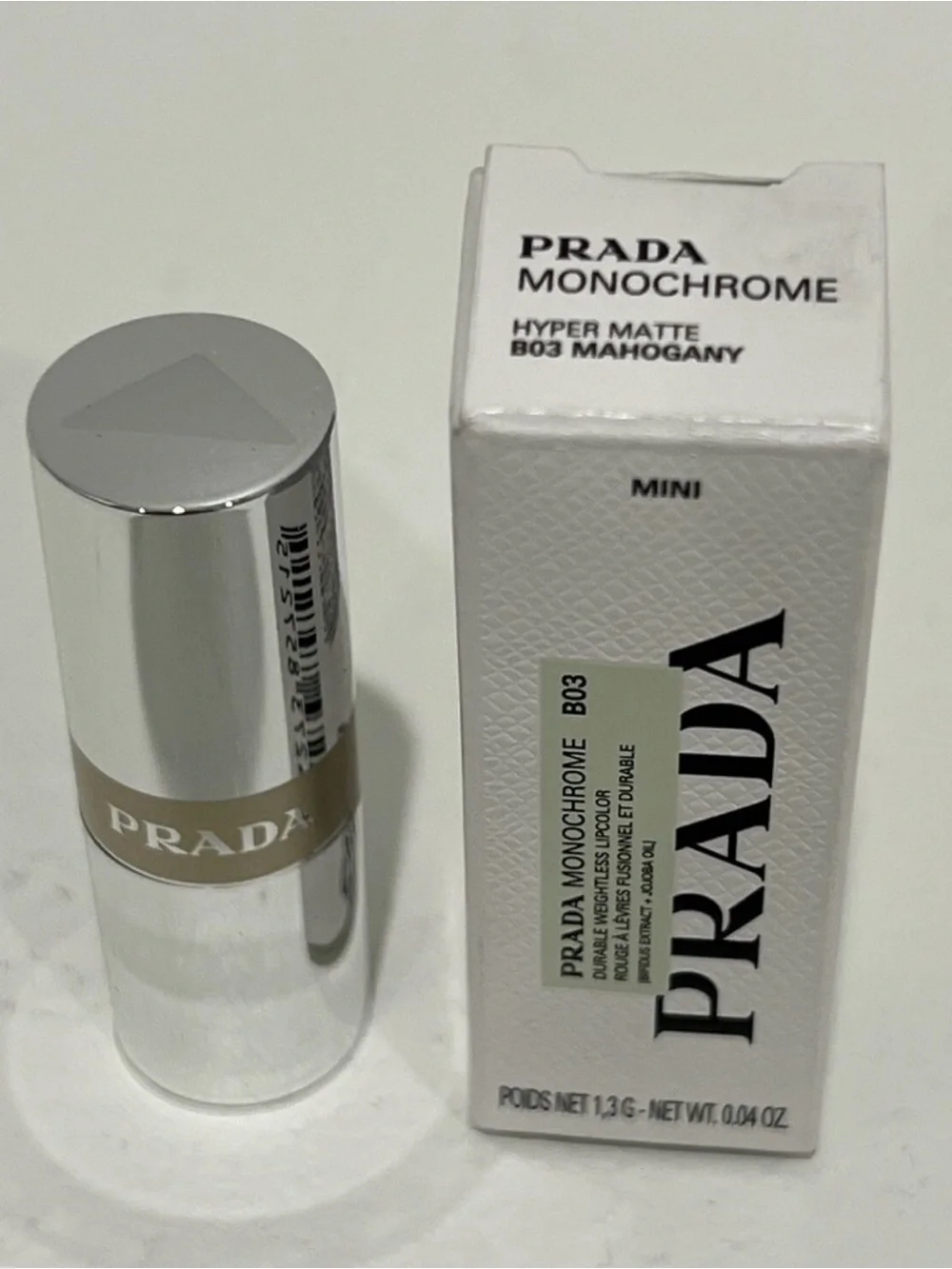 NEW Prada Monochrome Hyper Matte Mini Lipstick - Mahogany (B03) Mini